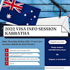2022 Visa  Information Session by Aussizz Group - Karratha tickets