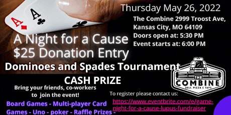 Game night for a cause  Lupus Fundraiser tickets