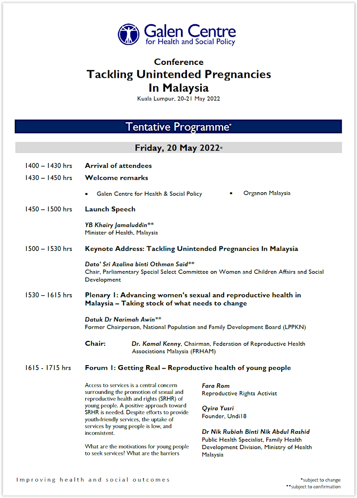 Conference: Tackling Unintended Pregnancies In Malaysia image