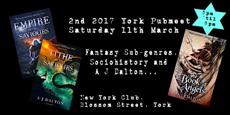 2nd 2017 York Pubmeet - Fantasy Sub-genres, Sociohistory and A J Dalton... primary image