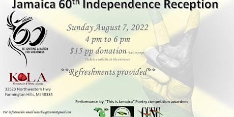 Jamaica 60th Independence Reception tickets