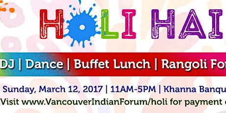 Holi Celeberation in Vancouver Area | Holi 2017 in Surrey, BC primary image