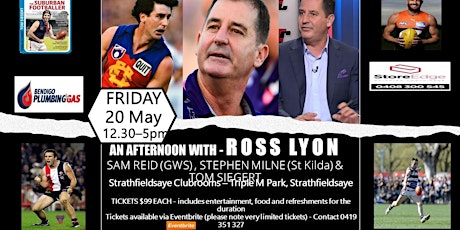 An Afternoon with Ross Lyon, Sam Reid and Tom Siegert tickets