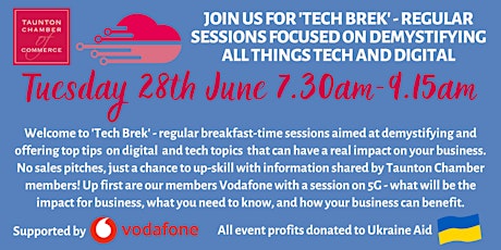 'Tech Brek' - regular sessions demystifying all things tech  & digital tickets