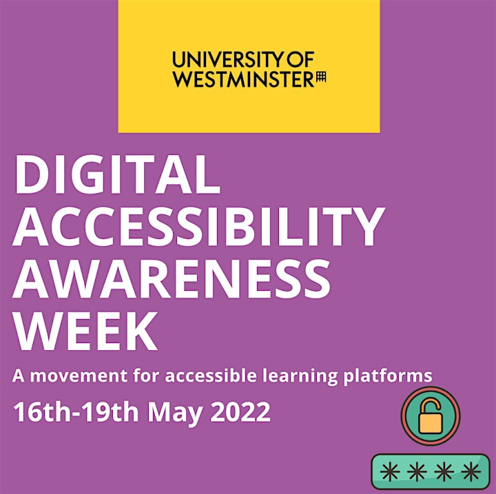 Digital Accessibility Awareness Week - University of Westminster image