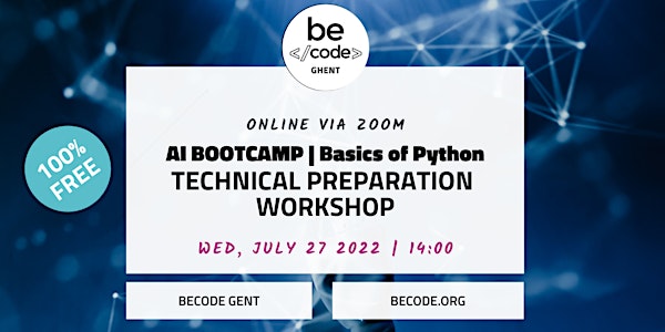 BeCode Ghent - Technical preparation workshop AI - Python