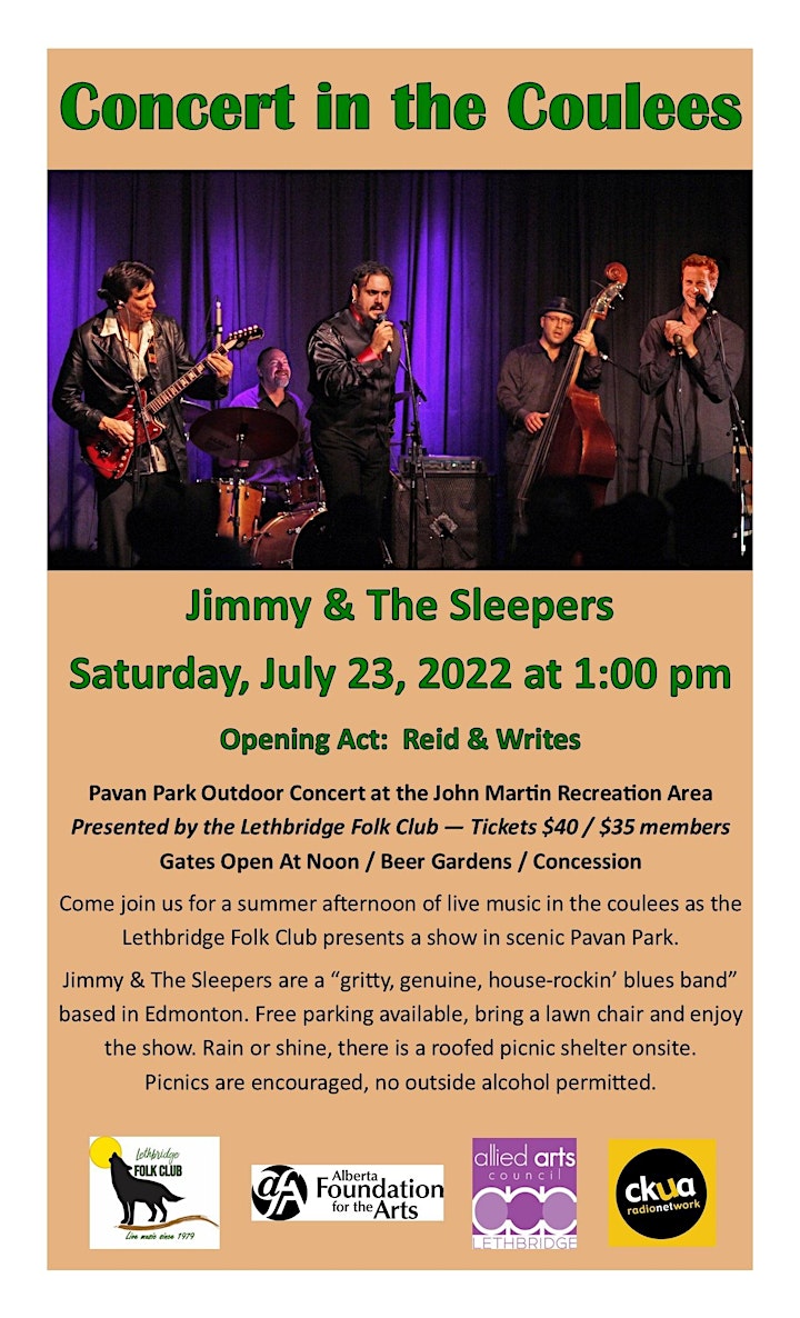 Concert in the Coulees:  Jimmy & the Sleepers with opener Reid & Writes image