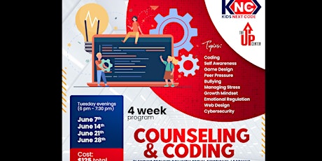 Youth Counseling and Coding program: ages 8-14 (4 week Virtual program)