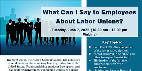 What Can I Say to Employees About Labor Unions? tickets