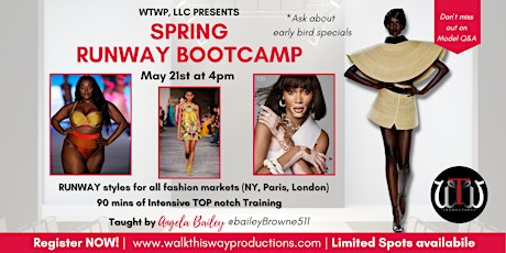 WTWP Runway Bootcamp: 90 mins of iNTensive, TOP notch Training primary image