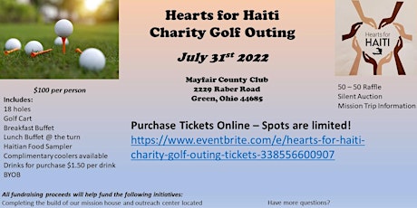 Hearts for Haiti Charity Golf Outing tickets