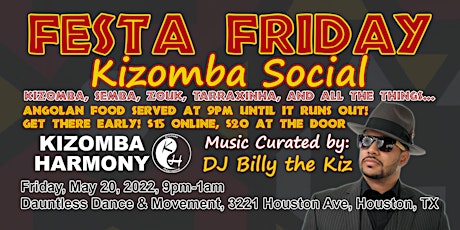 Kizomba Harmony Festa Friday Social May 2022 tickets