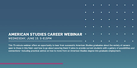 American Studies Career Webinar tickets