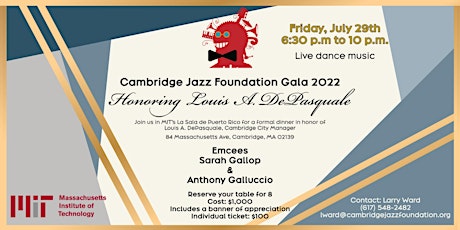 Cambridge Jazz Foundation Gala Event tickets