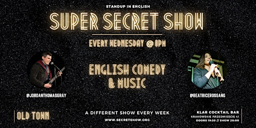 Super Secret Show at Klar Bar // May 18 // Standup in English
