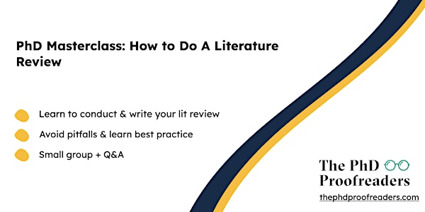 PhD Masterclass: How to Do a Literature Review