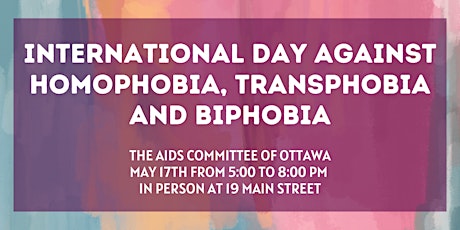 International Day Against Homophobia, Transphobia and Biphobia (IDAHOT-B) tickets