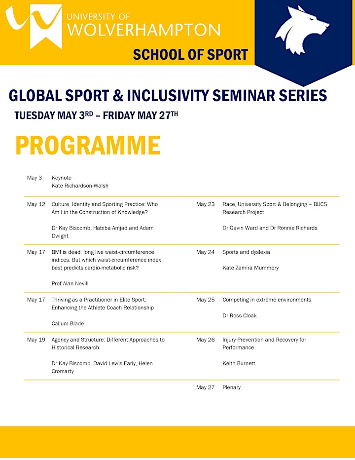 Global Sport and Inclusivity Seminar Series image