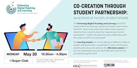Co-Creation through Student Partnership: An initiative of the EDTL Interns primary image