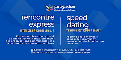 Rencontre express Partage-Action | Speed Dating Community-Shares tickets