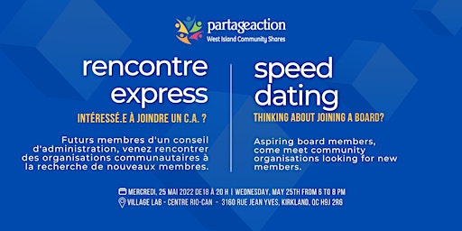 Rencontre express Partage-Action | Speed Dating Community-Shares