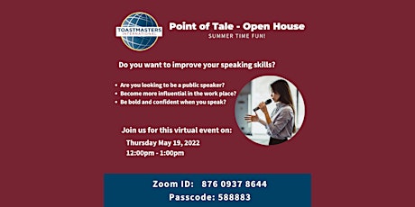Point Of Tale Toastmasters Open House tickets