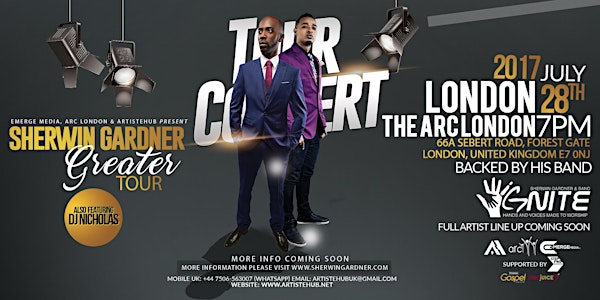 Sherwin Gardner with LIVE Band 'The Greater Tour' featuring DJ Nicholas