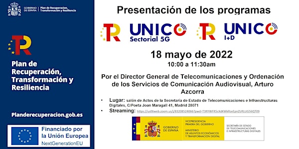 Presentación de los programas UNICO Sectorial 5G y UNICO I+D 6G