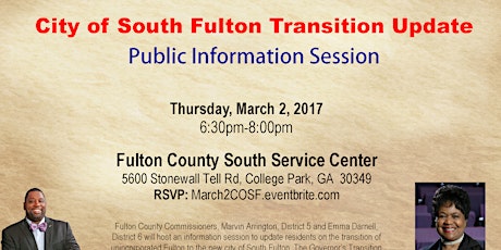 City of South Fulton Transition Update - Public Information Session primary image