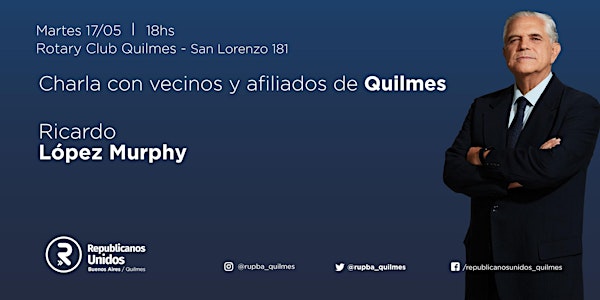 Ricardo López Murphy con vecinos y afiliados de Quilmes