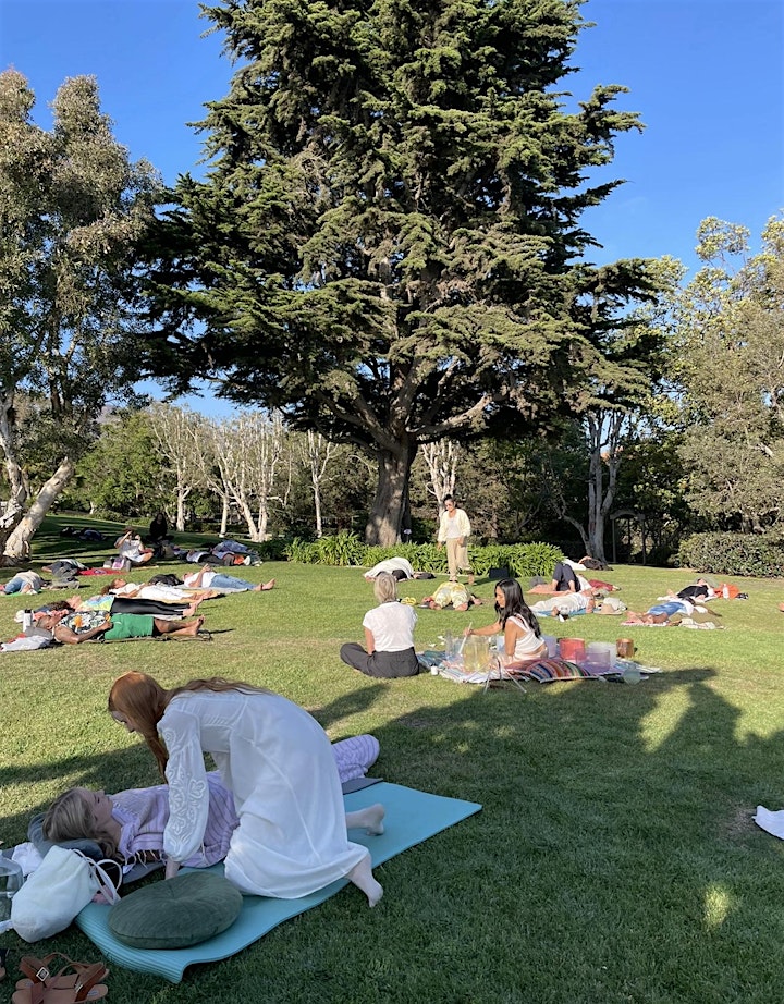 Outdoor Solstice Sound Bath opening with breath work and Reiki Light image
