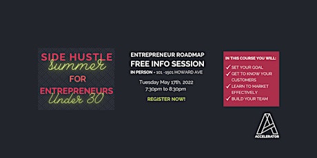 Side Hustle Summer Entrepreneur Roadmap Info Session