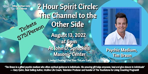 Copy of 2 Hour Spirit Circle: The Channel to the Other Side, Tim Braun