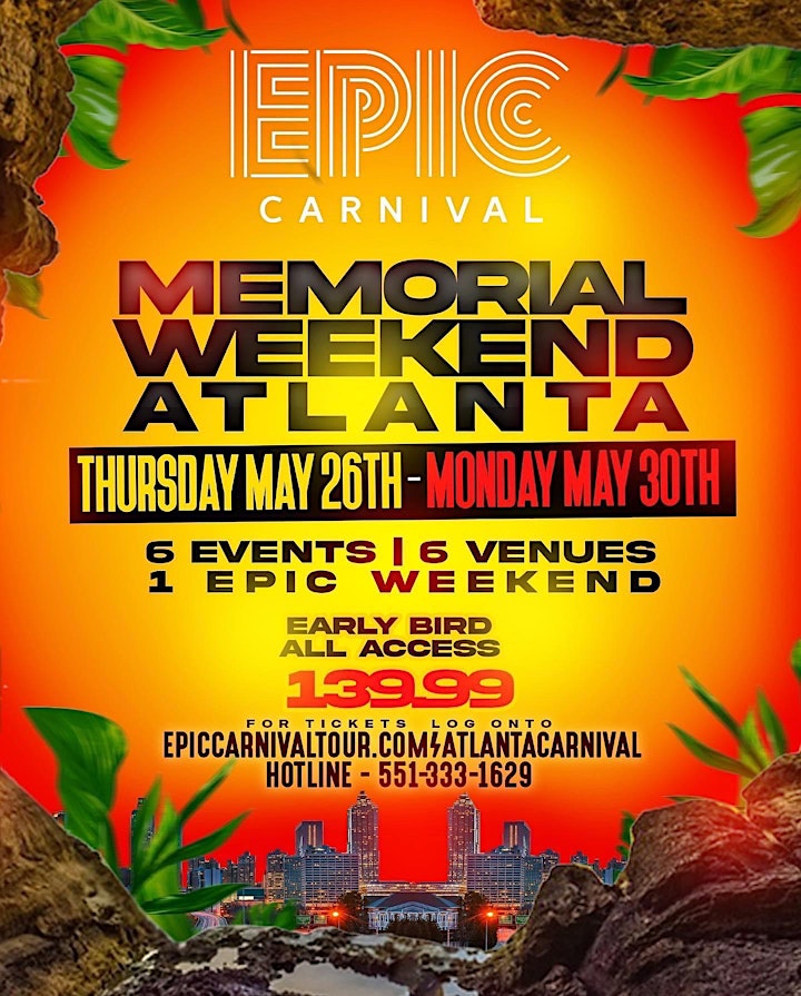 EPIC CARNIVAL ATLANTA 2022  ALL ACCESS BAND | ( 6 Events Memorial Weekend) image
