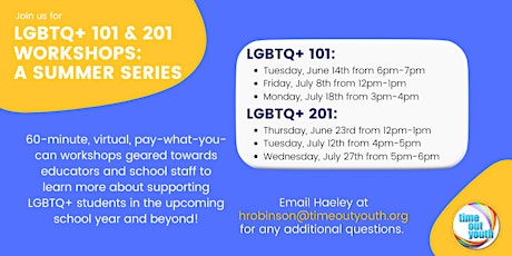 LGBTQ+ 101 Workshops: Summer Series tickets