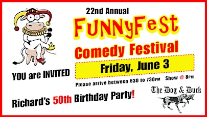 Richard's 50th Birthday Party Show INVITE, Fri. June 3 Dog Duck Pub Calgary tickets