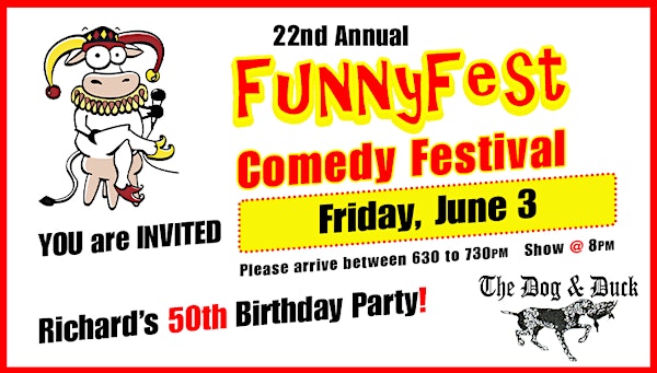 Richard's 50th Birthday Party Show INVITE, Fri. June 3 Dog Duck Pub Calgary