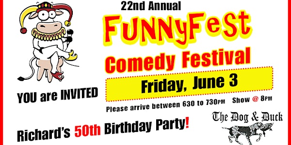 Richard's 50th Birthday Party Show INVITE, Fri. June 3 Dog Duck Pub Calgary