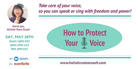 How to Protect Your Voice on Zoom - Interactive Zoom Workshop tickets