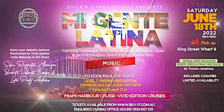 Mi Gente Latina - Miami Harbour Cruise on Sydney Harbour - VIVID Cruise! tickets