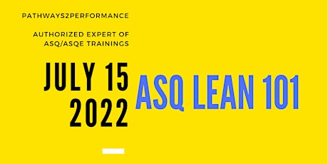 Lean 101 - ASQ (American Society for Quality) tickets