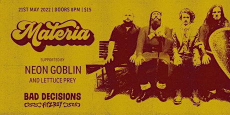 Materia 'Greenland' Launch Show - With Neon Goblin & Special Guests tickets