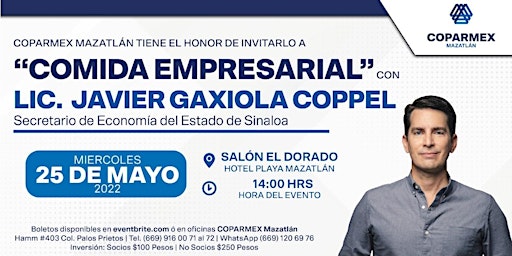 Comida Empresarial con Lic. Javier Gaxiola Coppel