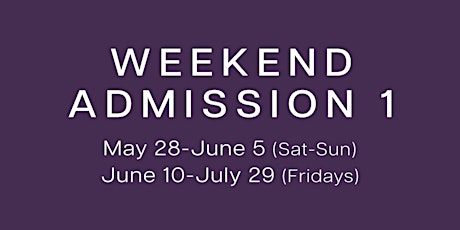 Weekend Admission 1 tickets