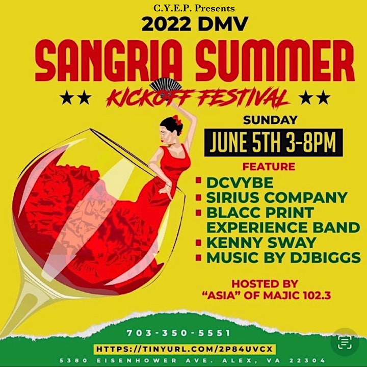2022 DMV Sangria Summer Kickoff Fest Ft. DCVybe/Sirius Co/BPEB/Kenny Sway image