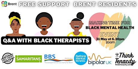 Brent residents  FREE Black mental health therapy and bereavement support tickets