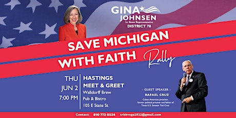 Save Michigan with Faith - Meet & Greet Gina Johnsen tickets
