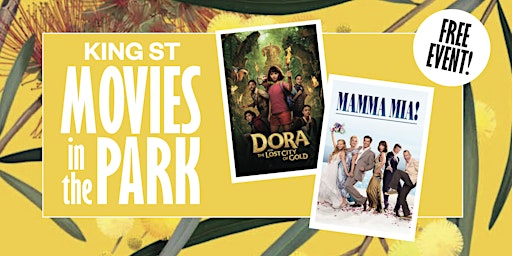 Movies in the Park on King St Dinosaur Adventures - FREE!  Saturday 25 June