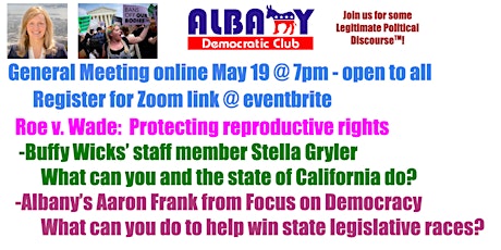 Albany Democratic Club May 2022 meeting tickets