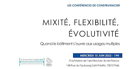Conférence : Mixité, flexibilité, évolutivité billets